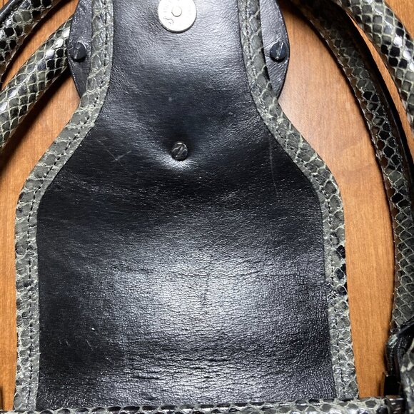 Tory Burch Leather Amanda Satchel Snake Skin Print Purse Handbag - Picture 12 of 12